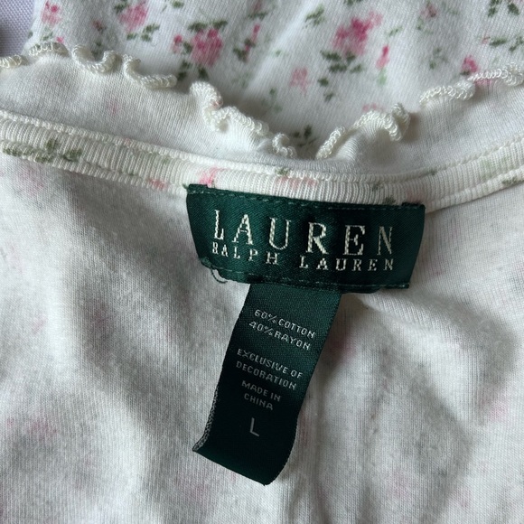 Ralph Lauren White and Pink Floral night gown - Picture 2 of 7